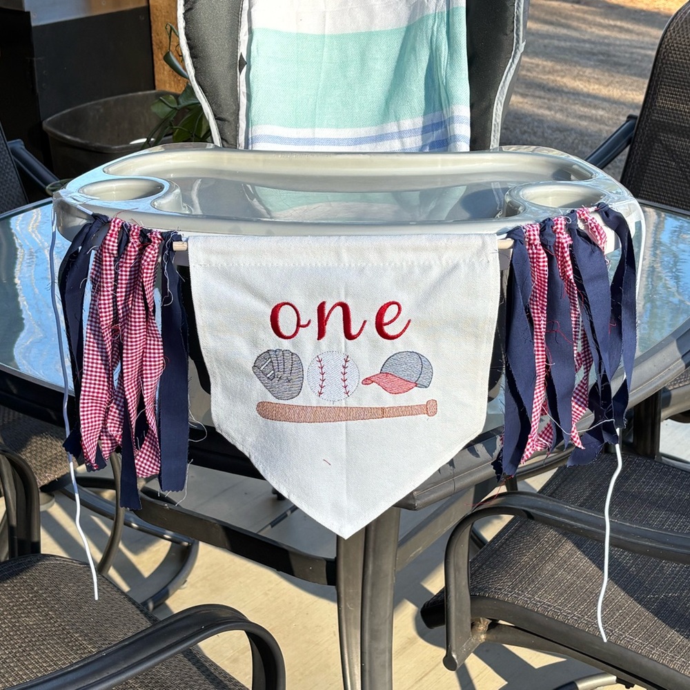 Baseball Themed First Birthday High Chair Banner